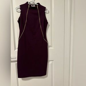 Calvin Klein Fitted Purple Dress